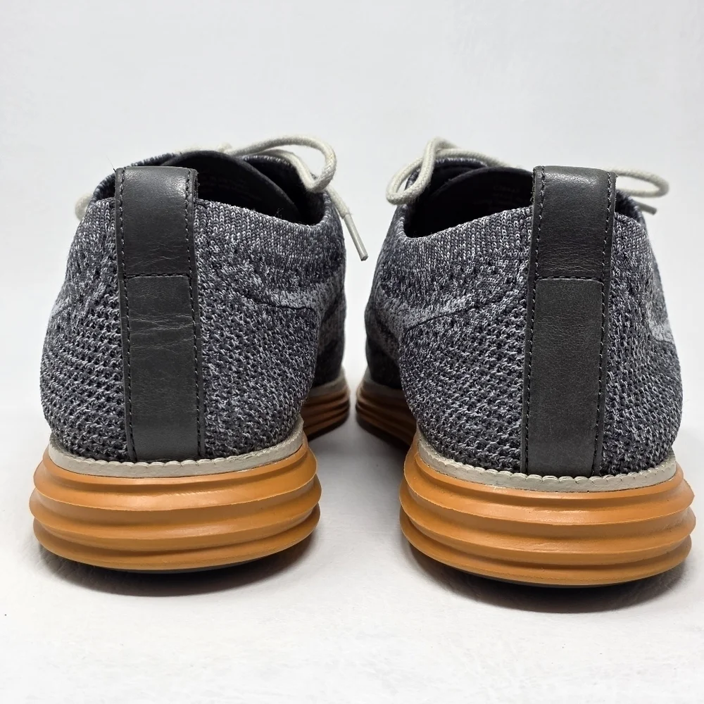 Cole Haan Grand OS Low Cut Mens Size 11M Gray Orange Knit Shoes Sneakers C28447